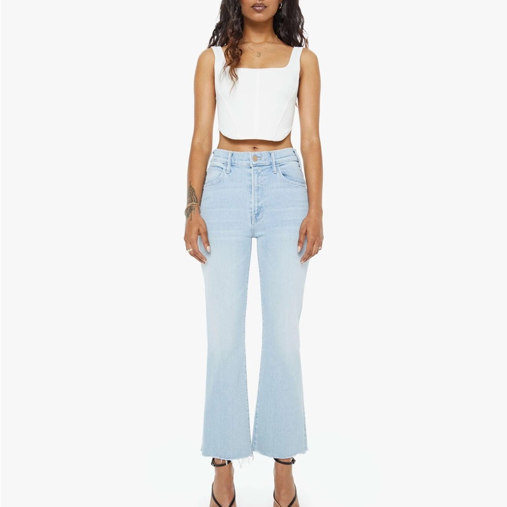 MOTHER Light Blue Cropped Jeans